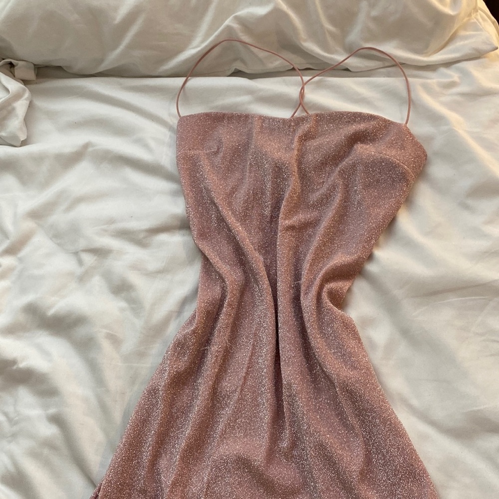sparkly pink bodycon mini dress